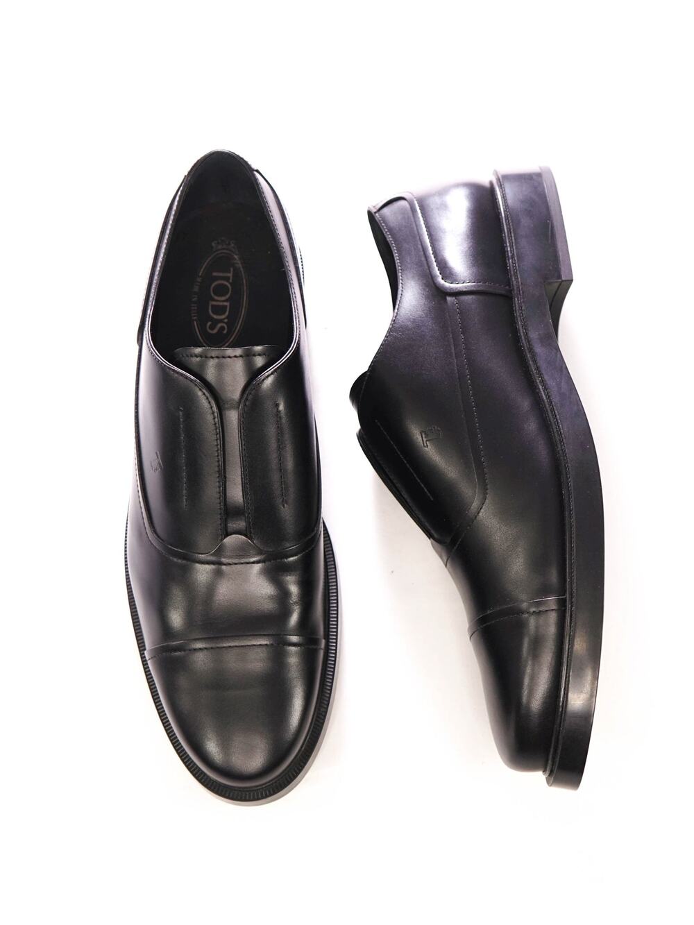 $650 TOD'S - Black Leather Loafers - US 12 (UK11)
